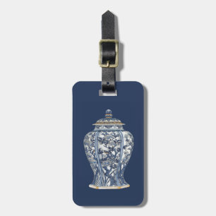 Étiquette À Bagage Vase en porcelaine bleue et blanche de Vision Stud