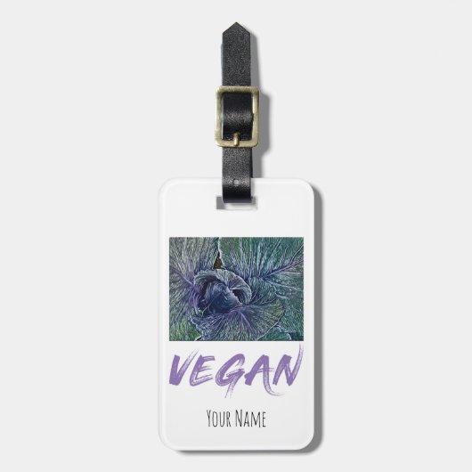 Étiquette À Bagage Vegan Red Cabbage (Devant Vertical)
