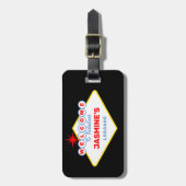 Étiquette À Bagage Vegas Sign Casino Thème (Devant Vertical)