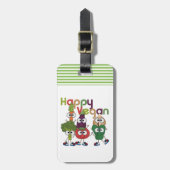Étiquette À Bagage Végétalien heureux (Devant Vertical)
