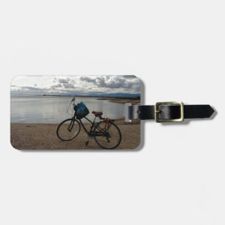 Étiquette À Bagage Vélo sur la plage