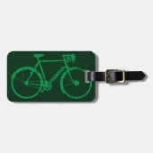 Étiquette À Bagage Vélo vert . vélo . thème vélo (Devant horizontal)