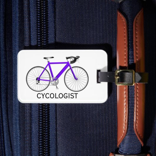 Étiquette À Bagage Vélo Violet Sur Fond Blanc (Insitu Rectoal 4)