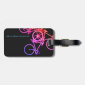 Étiquette À Bagage vélos colorés sur noir (Dos horizontal)