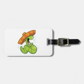 Étiquette À Bagage Ver ivre avec Sombrero Mexican Party (Devant horizontal)