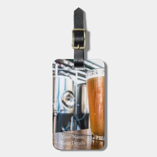 Étiquette À Bagage Verre de bière à la microbrasserie (Devant Vertical)
