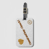 Étiquette À Bagage Verre de teint moderne Amour blanc (Devant Vertical)