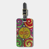 Étiquette À Bagage Verre souillé Fleur De Lis Abstract (Devant Vertical)