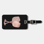 Étiquette À Bagage Verres à vin en or rose Vêtements métalliques (Devant horizontal)
