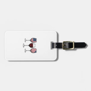 Étiquette À Bagage Verres à vin patriotiques dessin de t-shirt vector