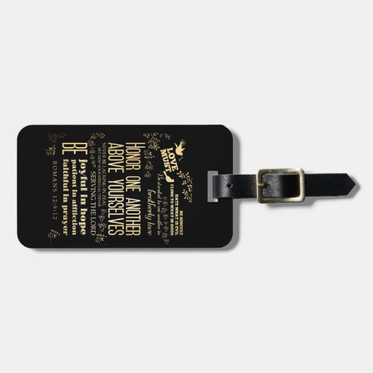 Étiquette À Bagage Vers scriptural chrétien de bible - 12:9 de (Devant horizontal)