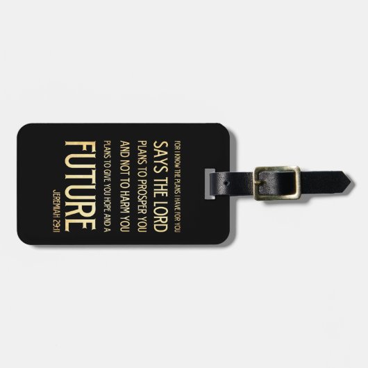 Étiquette À Bagage Vers scriptural chrétien de bible - 29:11 de (Devant horizontal)