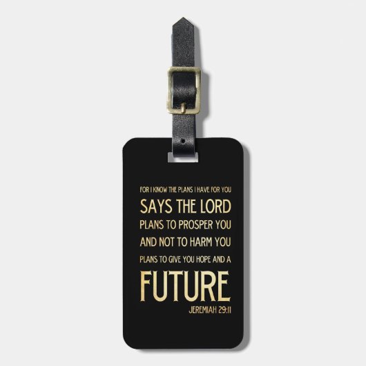 Étiquette À Bagage Vers scriptural chrétien de bible - 29:11 de (Devant Vertical)