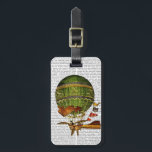 Étiquette À Bagage Vert ballon à air chaud<br><div class="desc">Transports et voyages</div>