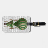 Étiquette À Bagage Vert ballon à air chaud (Devant horizontal)