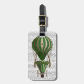 Étiquette À Bagage Vert ballon à air chaud (Devant Vertical)