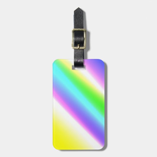 Étiquette À Bagage Vert bleu arc-en-ciel texture abstraite motif art (Devant Vertical)