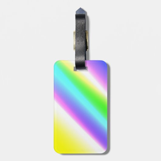 Étiquette À Bagage Vert bleu arc-en-ciel texture abstraite motif art (Dos Vertical)
