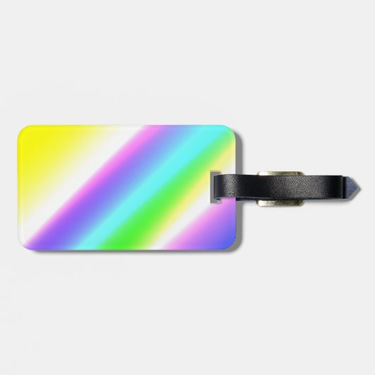Étiquette À Bagage Vert bleu arc-en-ciel texture abstraite motif art (Dos horizontal)