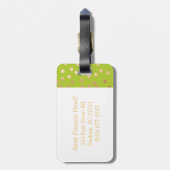 Étiquette À Bagage Vert de chaux et monogramme de points de ville de (Dos Vertical)