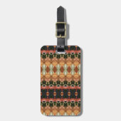 Étiquette À Bagage Vert et orange Ikat 4 (Devant Vertical)
