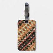 Étiquette À Bagage Vert et orange Ikat 4 (Dos Vertical)