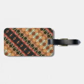 Étiquette À Bagage Vert et orange Ikat 4 (Dos horizontal)
