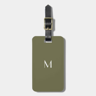 Étiquette À Bagage Vert olive - ajouter une étiquette de bagage monog