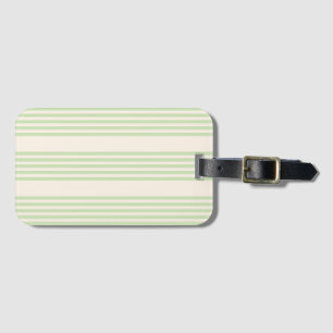 Étiquette À Bagage Vert pâle et beige cinq rayures motif