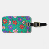 Étiquette À Bagage Vert printemps doux Floral (Devant horizontal)