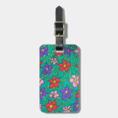 Étiquette À Bagage Vert printemps doux Floral (Devant Vertical)