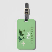 Étiquette À Bagage vert sauge (Devant Vertical)