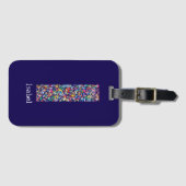 Étiquette À Bagage Vert violet jaune floral Monogramme initial I bleu (Devant Horizontal)