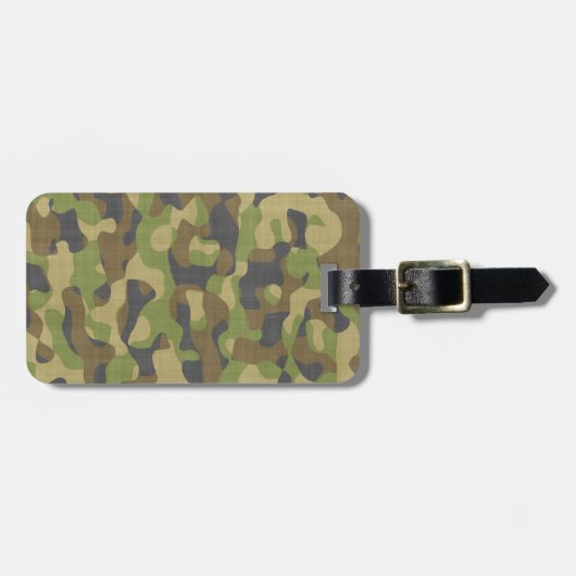 Étiquette À Bagage Verts et bruns de Camo (Devant horizontal)