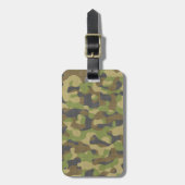Étiquette À Bagage Verts et bruns de Camo (Devant Vertical)