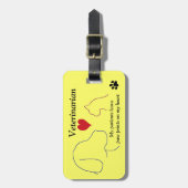 Étiquette À Bagage Vétérinaire - empreintes de pattes sur mon coeur (Devant Vertical)