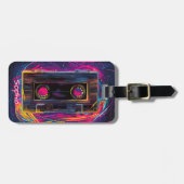 Étiquette À Bagage Vibes de cassette rétro (Devant horizontal)