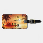 Étiquette À Bagage Vibes de lune de miel tropical coucher de soleil (Devant horizontal)
