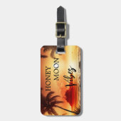 Étiquette À Bagage Vibes de lune de miel tropical coucher de soleil (Devant Vertical)