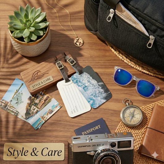 Étiquette À Bagage Vibes de plage stylées Abstrait