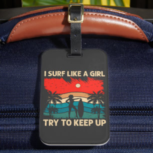 Étiquette À Bagage Vibes de surf tendance Je Surf comme une fille