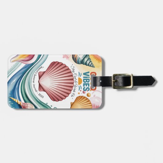 Étiquette À Bagage Vibes d'été Carnet tropical (Devant horizontal)