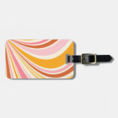 Étiquette À Bagage Vibes rétro colorées (Devant horizontal)