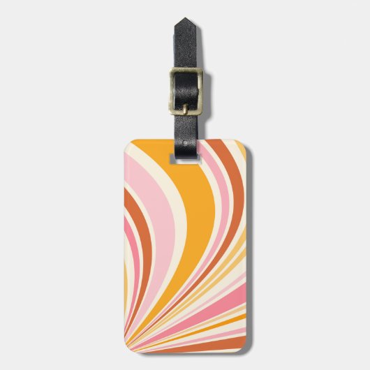Étiquette À Bagage Vibes rétro colorées (Devant Vertical)