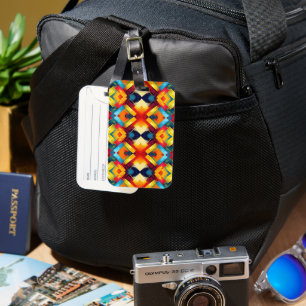 Étiquette À Bagage Vibes vintages Dans Les Couleurs : Formes Géométri