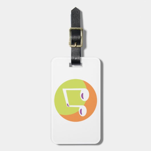 Étiquette À Bagage Vibrant Musical Note Double Eighth (Devant Vertical)