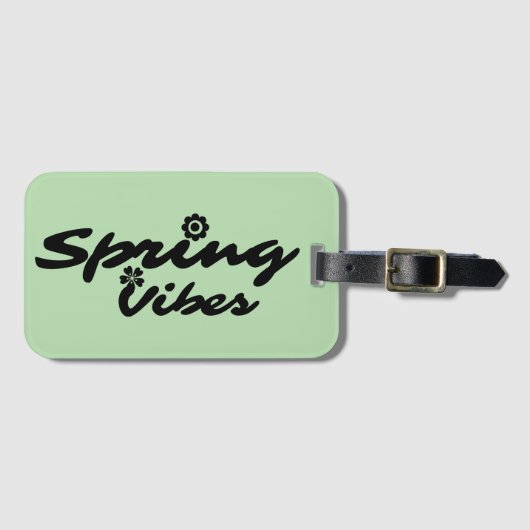 ÉTIQUETTE À BAGAGE VIBRATIONS DE PRINTEMPS TYPOGRAPHIE NOIRE (Devant Horizontal)