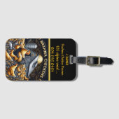 Étiquette À Bagage Vie agricole avec poulets Brahma au soleil doré (Devant Horizontal)