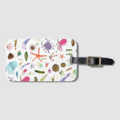 Étiquette À Bagage Vie marine colorée (Devant Horizontal)