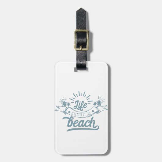 Étiquette À Bagage Vie meilleure à la plage (Devant Vertical)